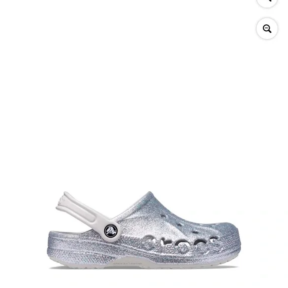 🐊 New Crocs Silver Glitter Clogs size 6 - Picture 2 of 11